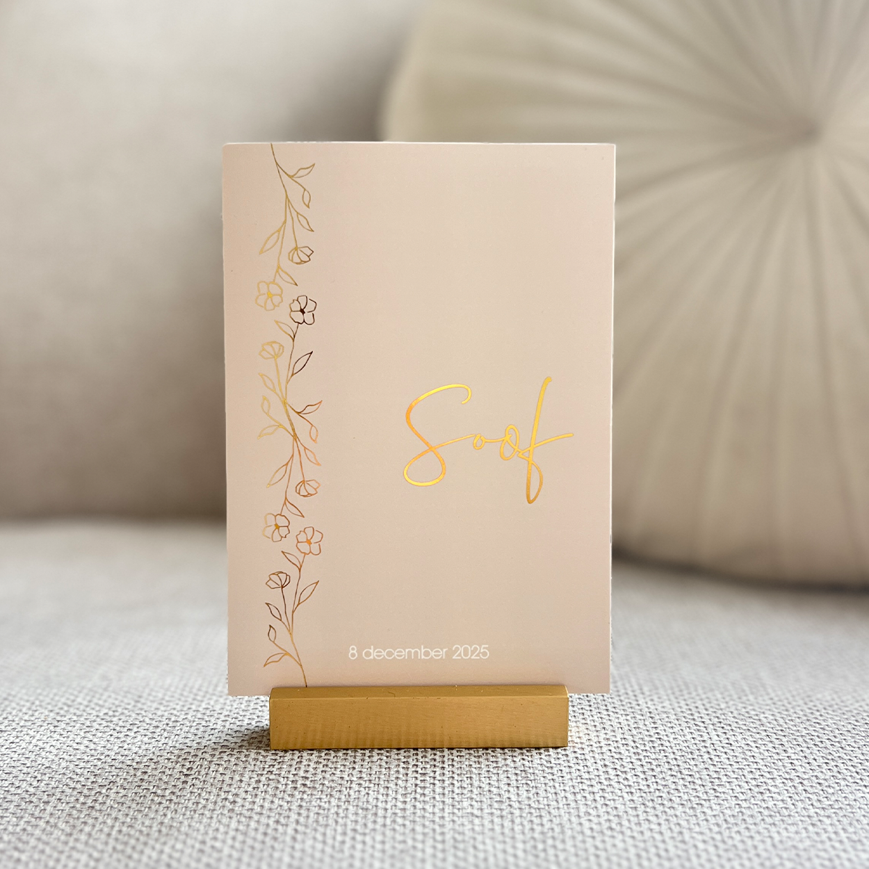 Geboortekaartjes Bloemenkrans Bloemetjes Chique