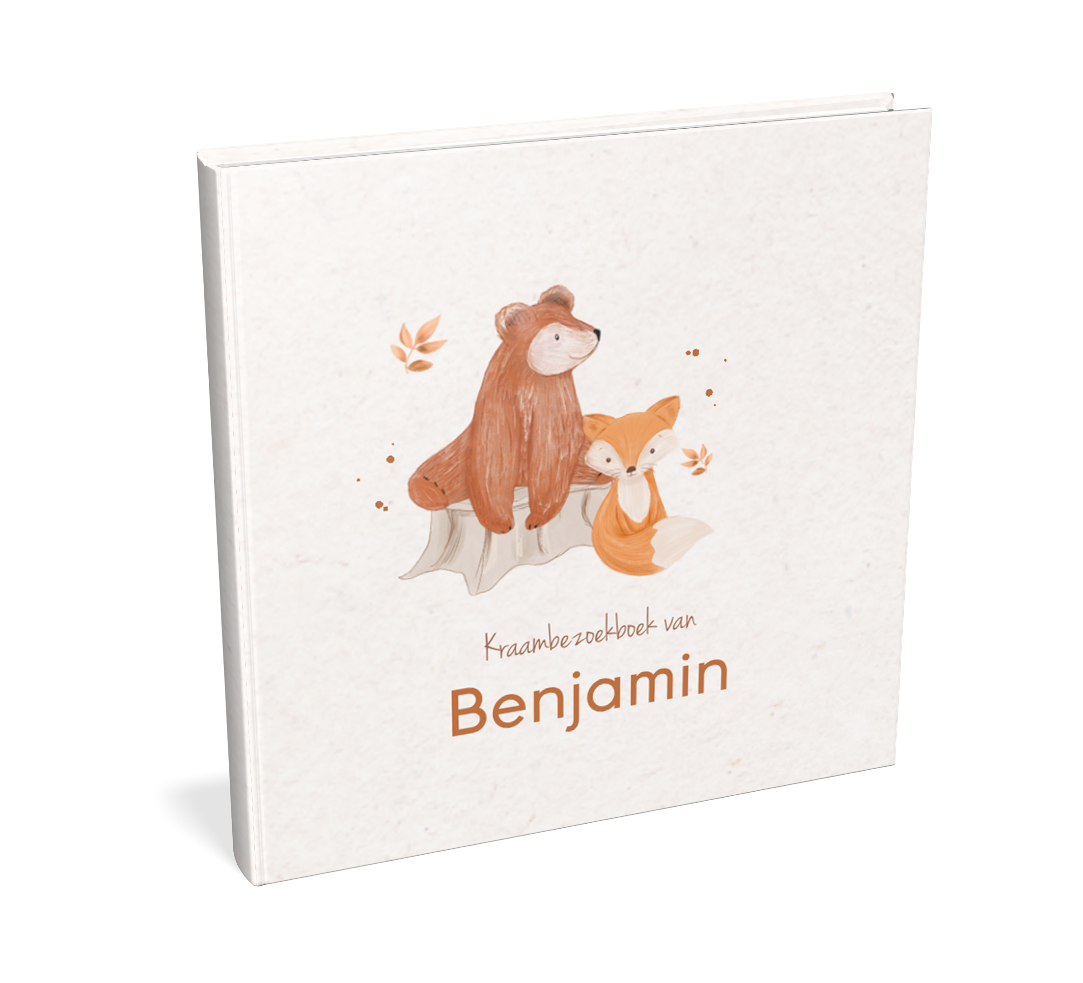 Lief kraambezoekboek met beer en vos