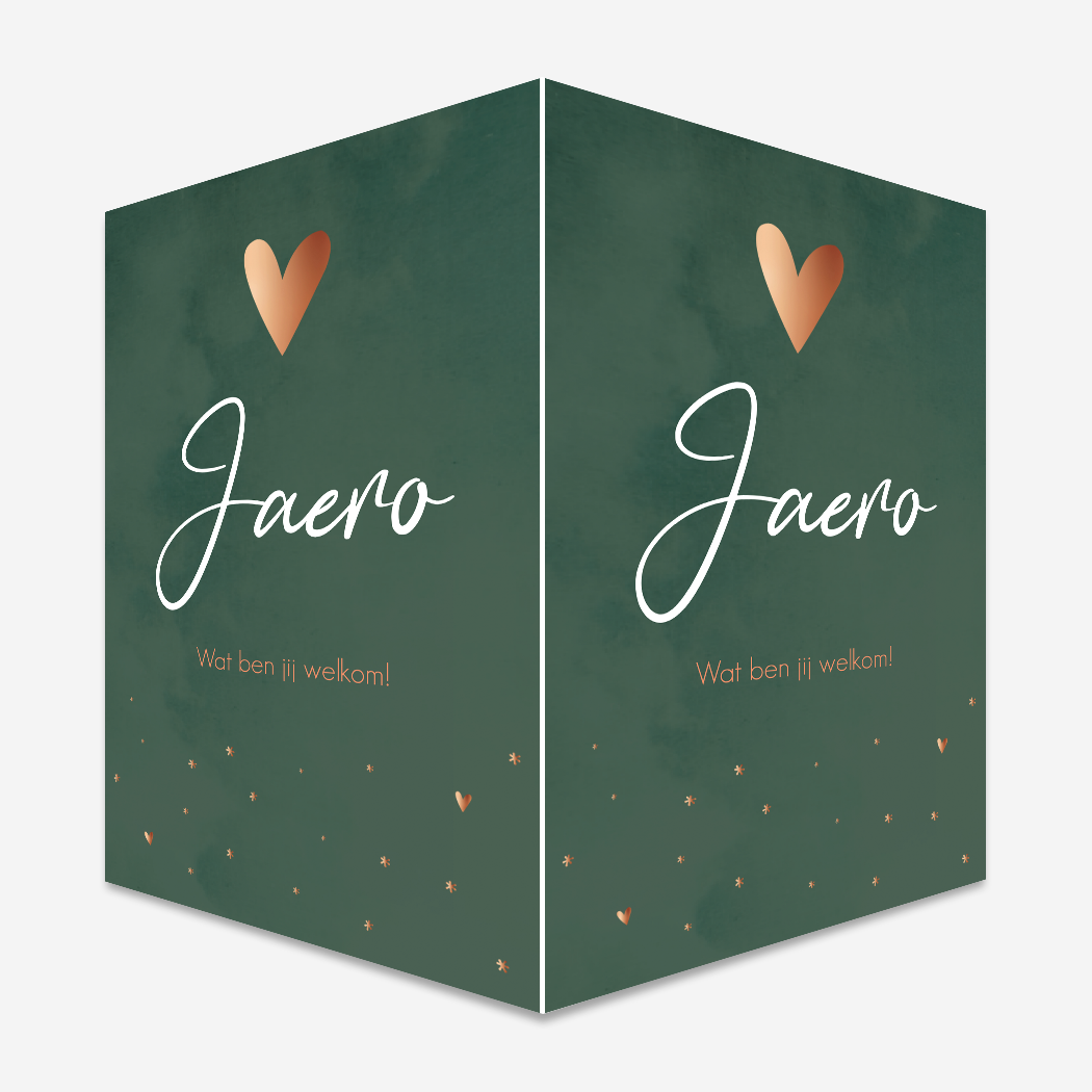 Raambord Groen Koperlook Hartjes