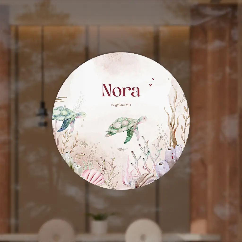 Raamsticker met watercolour onderwaterwereld