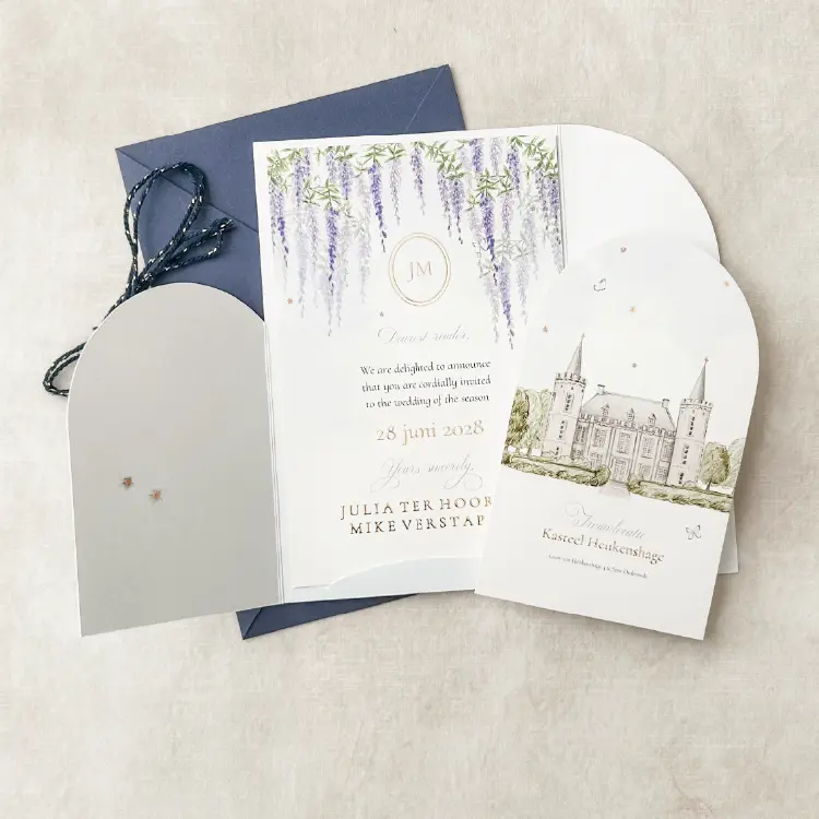 Trouwkaart insteekhoesje bridgerton