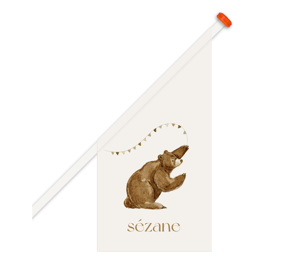 geboortevlag beer met ballonnen getekend