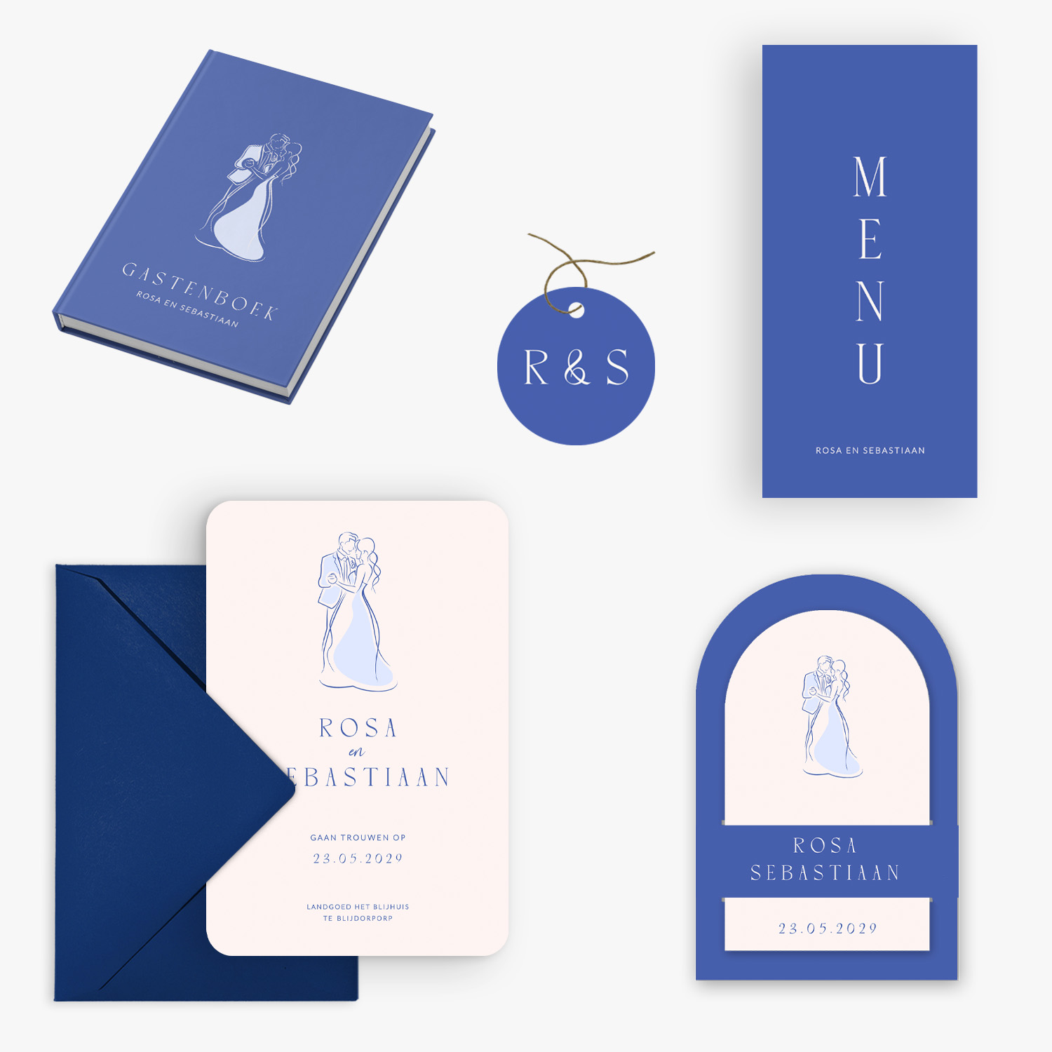 doorlink trouwkaarten set lined in love