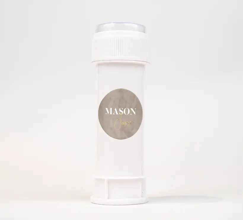 Stoere naamsticker in velvet-look - per 25 stuks