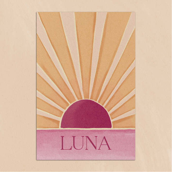 Geboortekaartje Zonnestralen Peach Roze