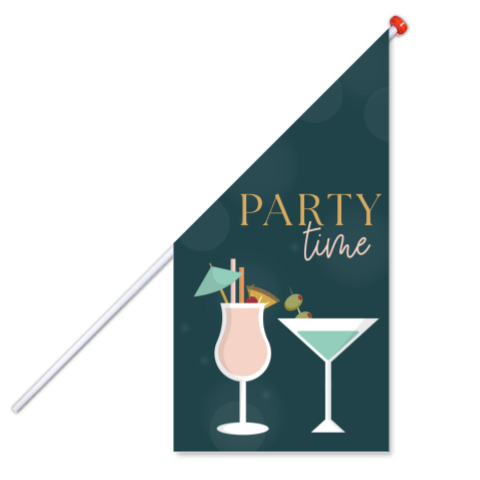 Vlag modern feestje party time cocktail glazen