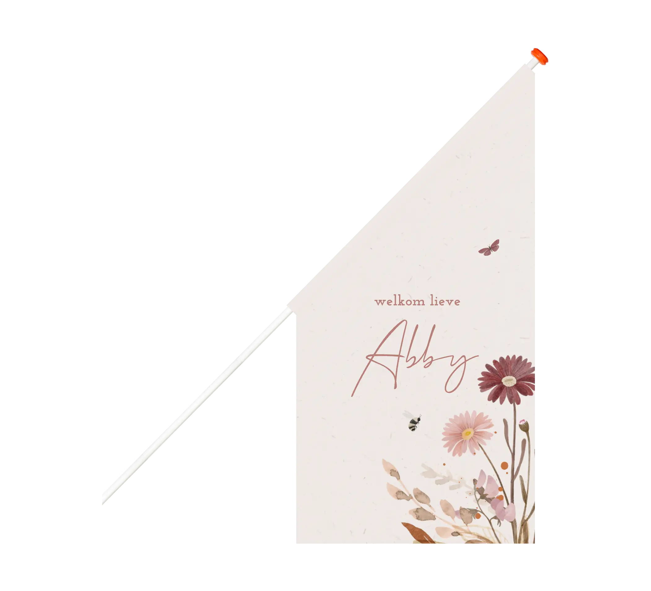 Geboortevlag stijlvol met kleurrijke bloemen