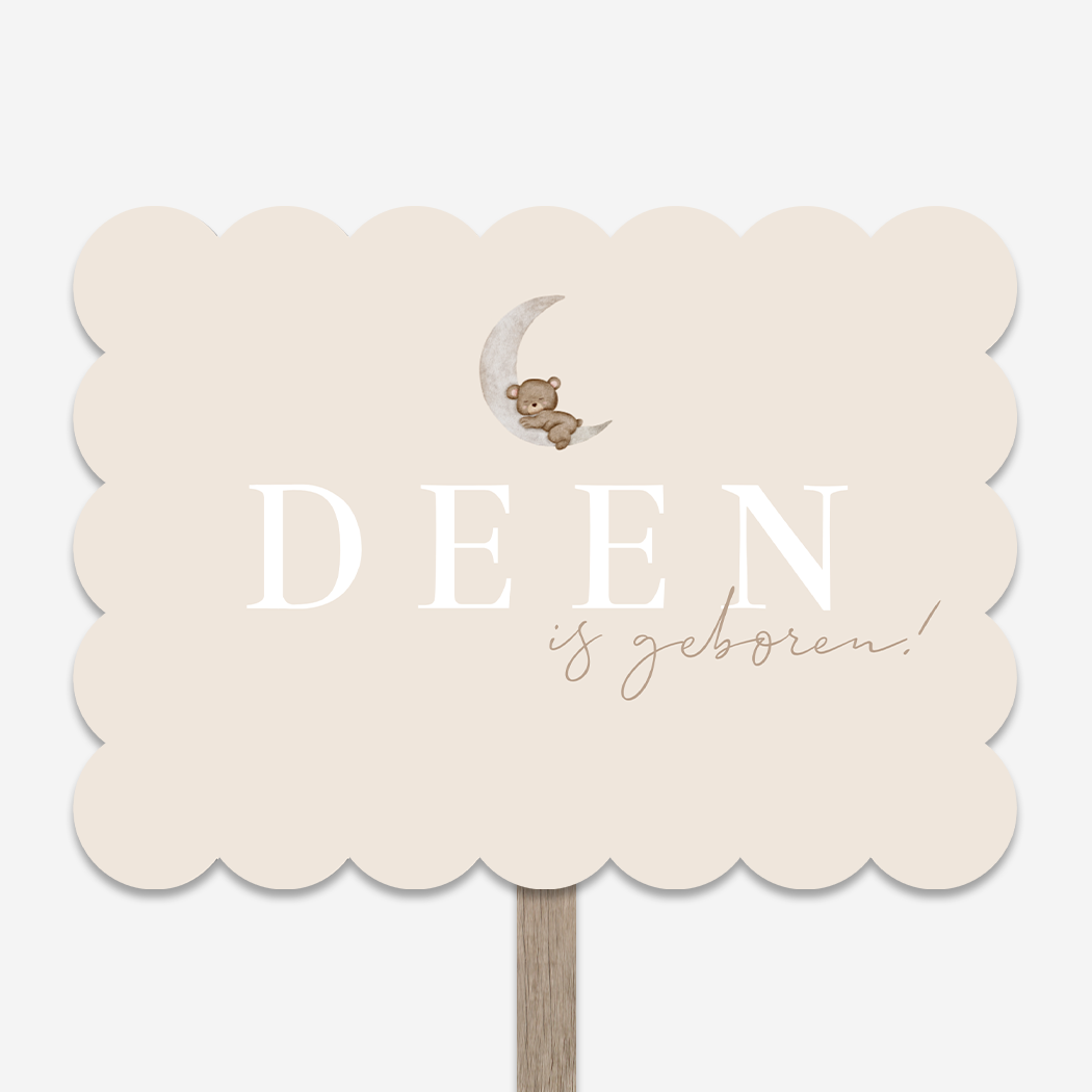 Tuinbord cookie vorm maantje beertje