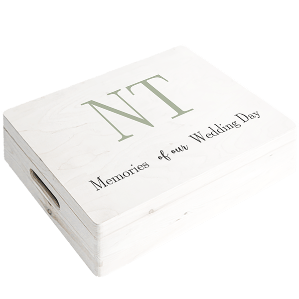 Bruiloft memorybox met logo
