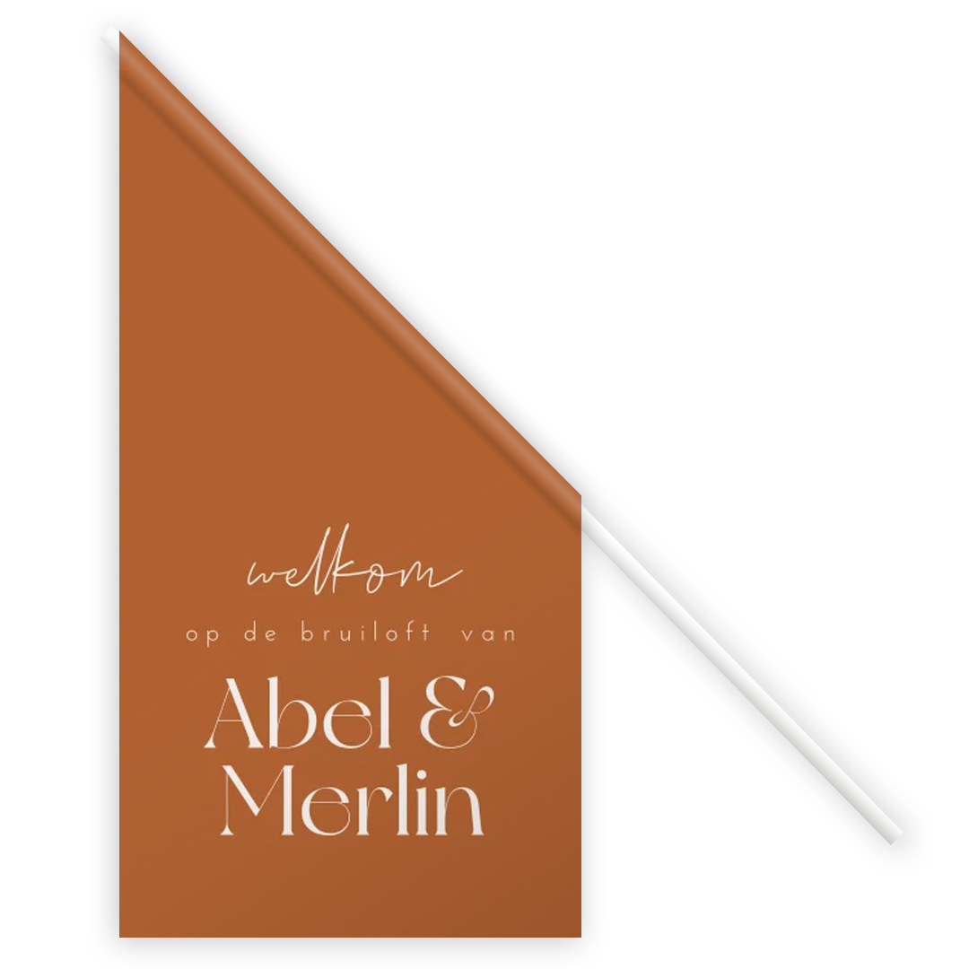 Vlag voor bruiloft met minimalistisch design - Rustic Romance