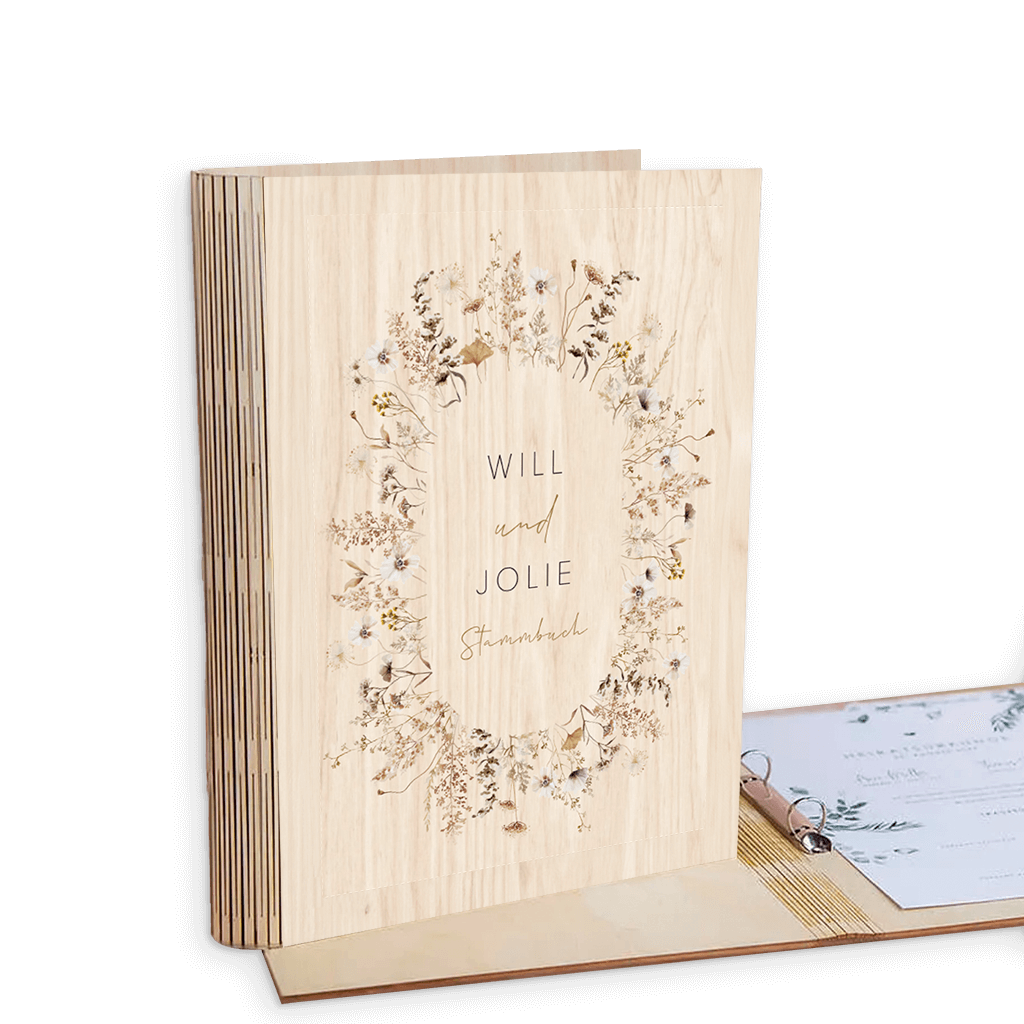 Stammbuch Hochzeit mit Feldblumen