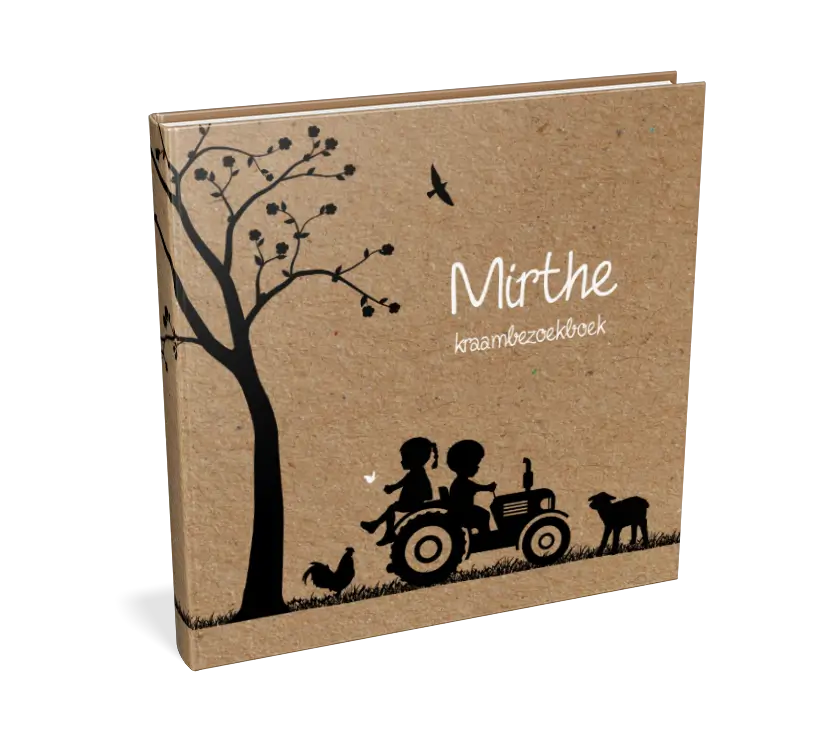 Kraambezoekboek meisje in boerderij-thema - met invulpagina's