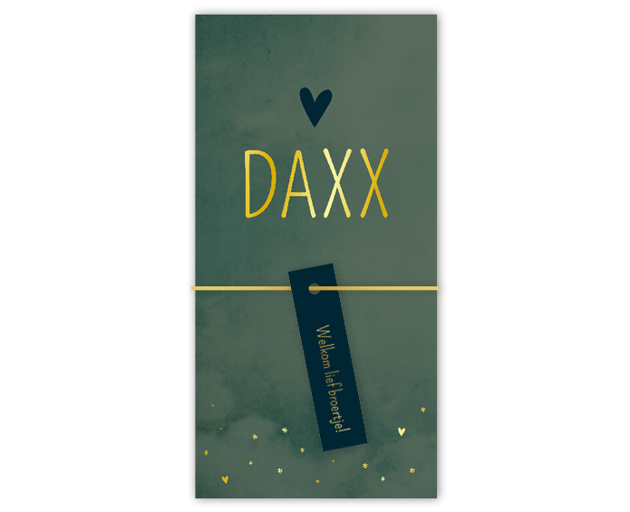 Geboortekaartje Jongen Groen Goudfolie