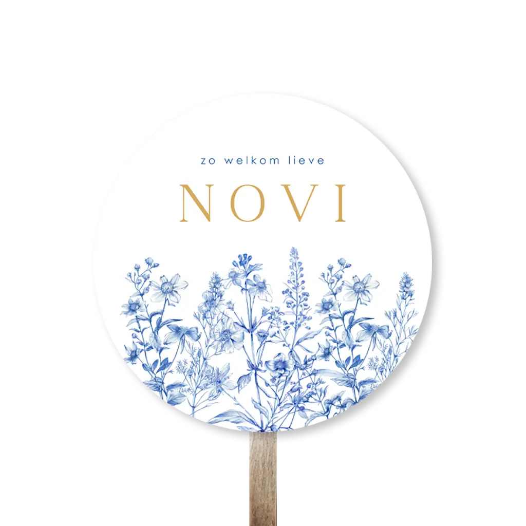 Delfts blauw tuinbord met bloemen