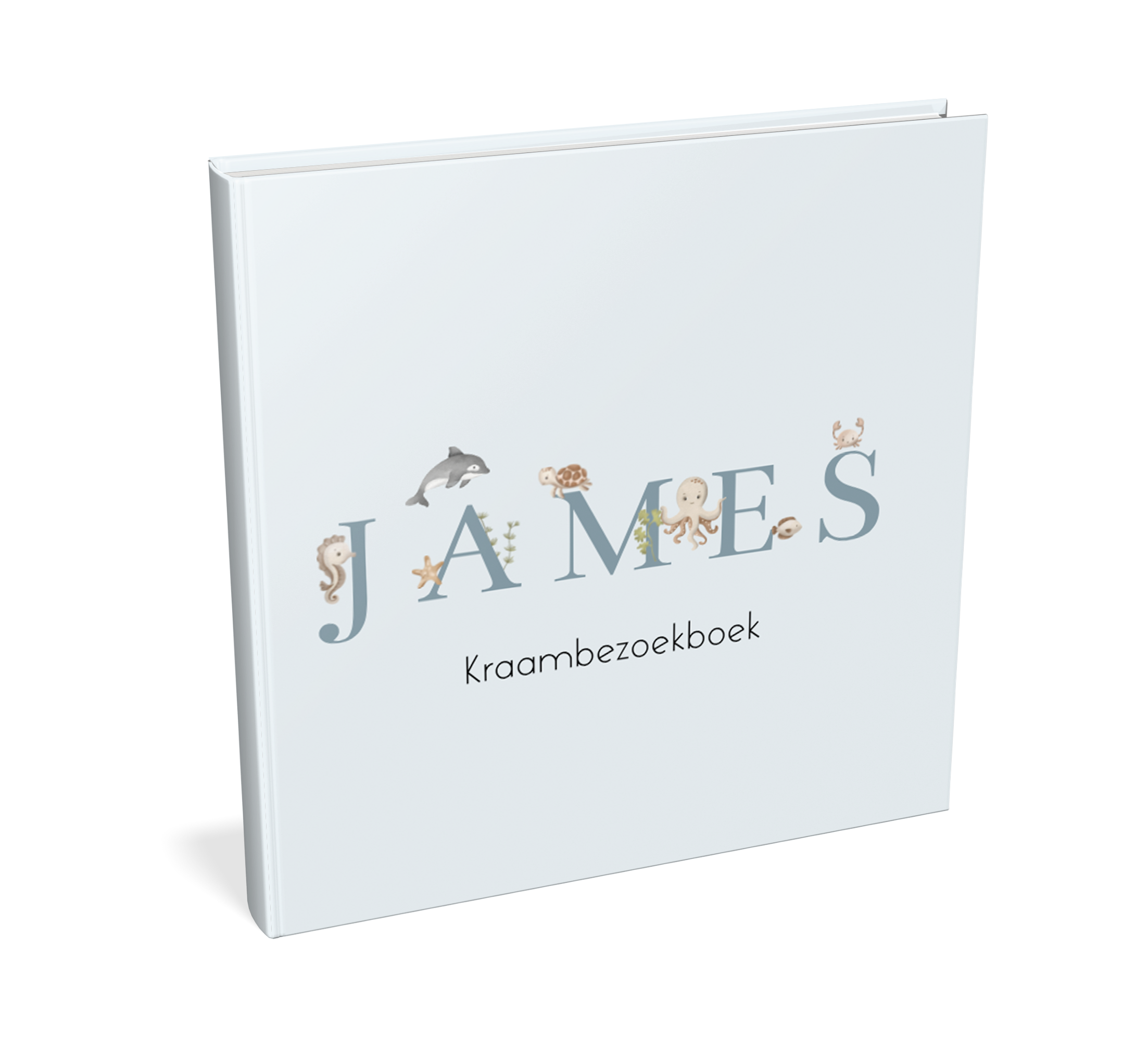 Avontuurlijk kraambezoekboek met geïllustreerde zeedieren