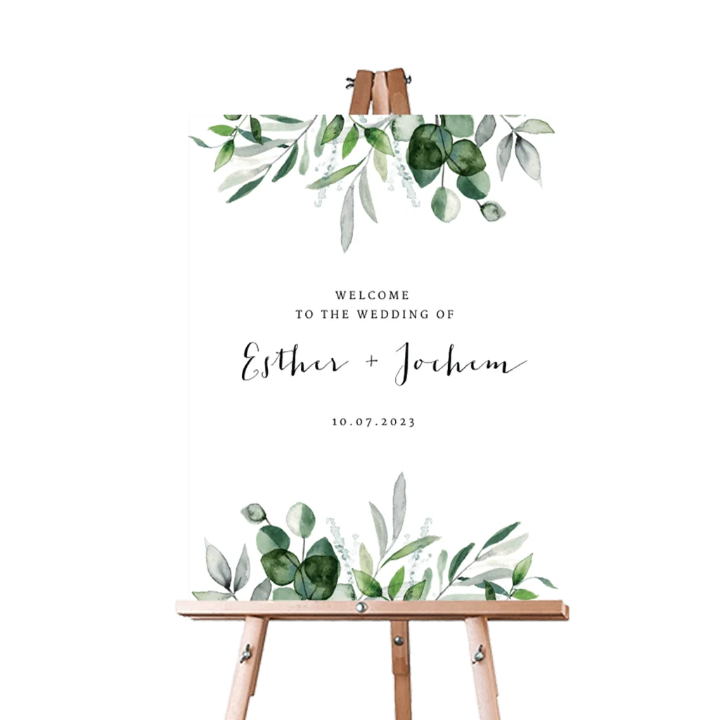 Botanisch bruiloftsbord met eucalyptus