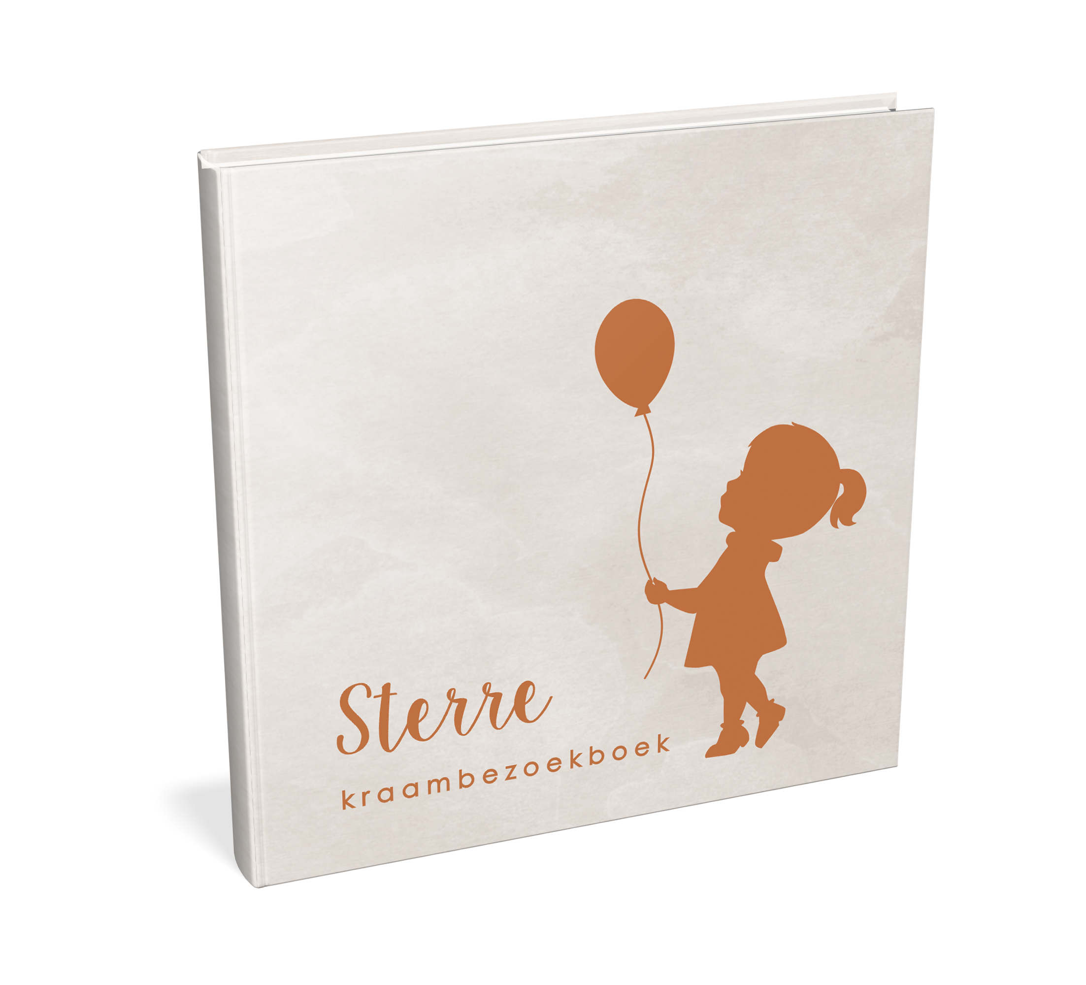 Kraambezoekboek met silhouet meisje en waterverf achtergrond