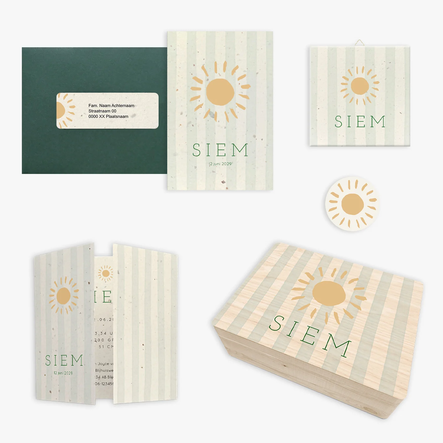 doorlink geboortekaartjes set little sunshine