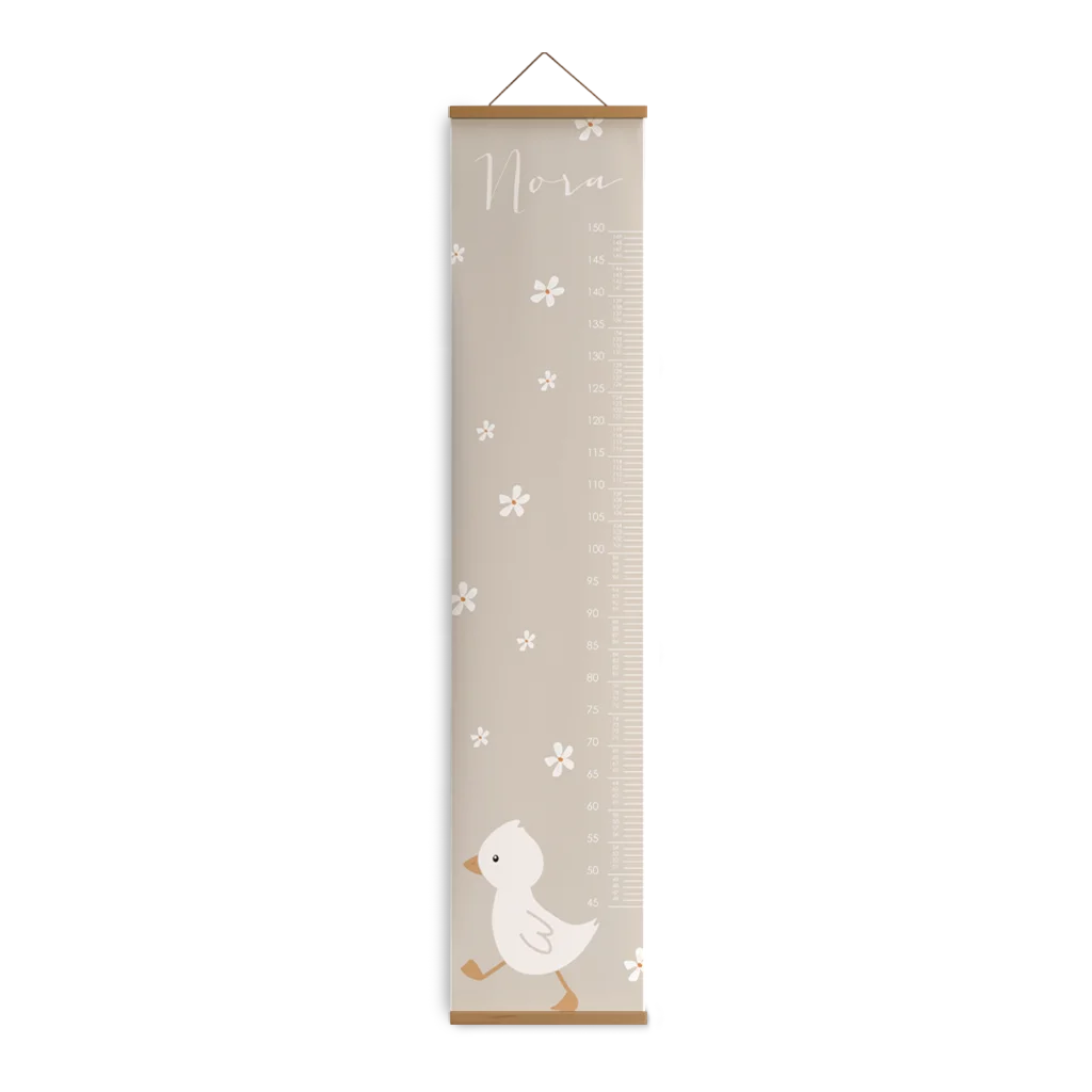 Groeimeter met bloemetjes en eend