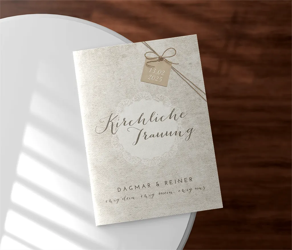 Kirchenheft im modernen Vintage-Look