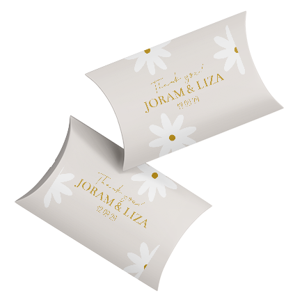 Bedanktdoosje voor de gasten op jullie bruiloft met snoepjes