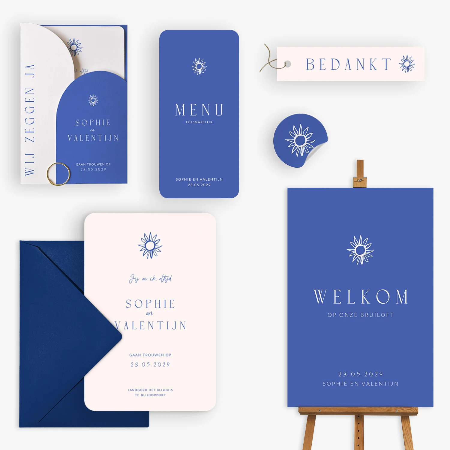 doorlink trouwkaarten set blue horizon