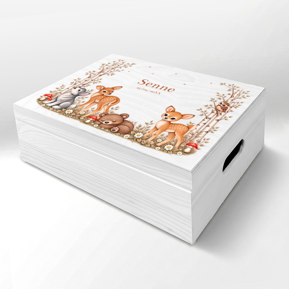 Memorybox hout vrolijke bosdieren