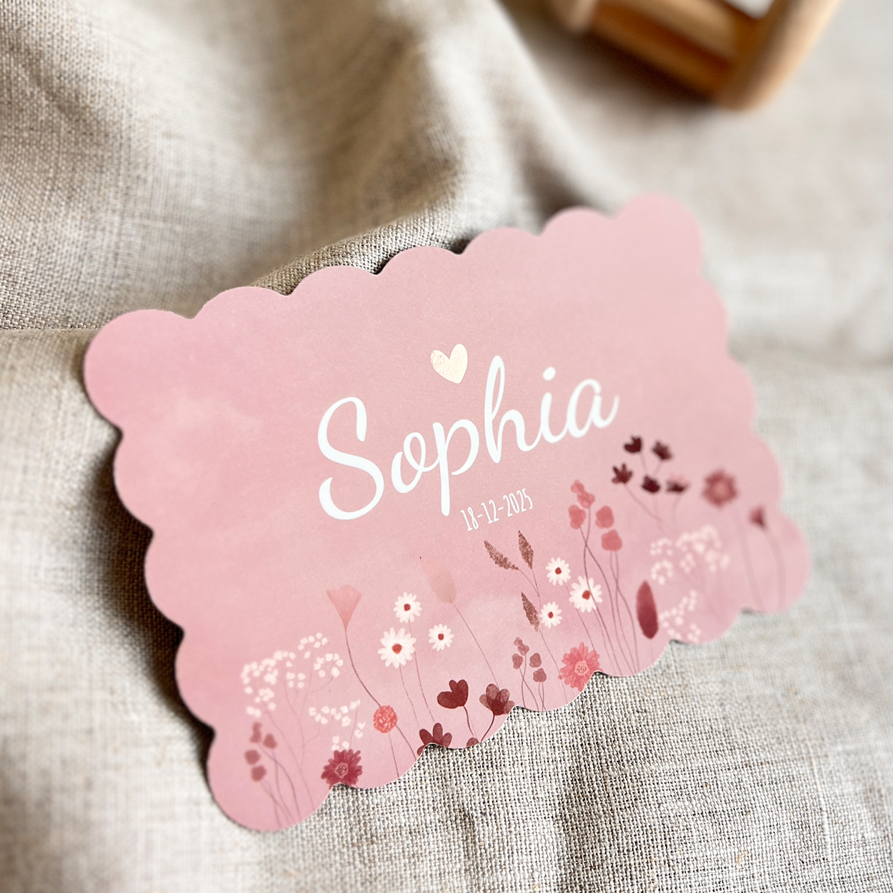 Geboortekaartje Meisje Cookie Bloemetjes