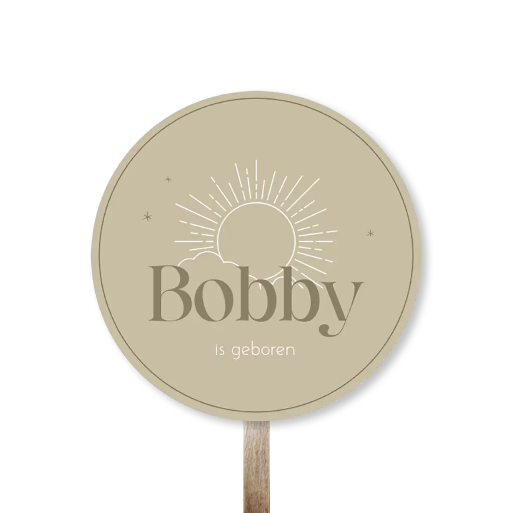 Tuinbord rond met zon en sterretjes