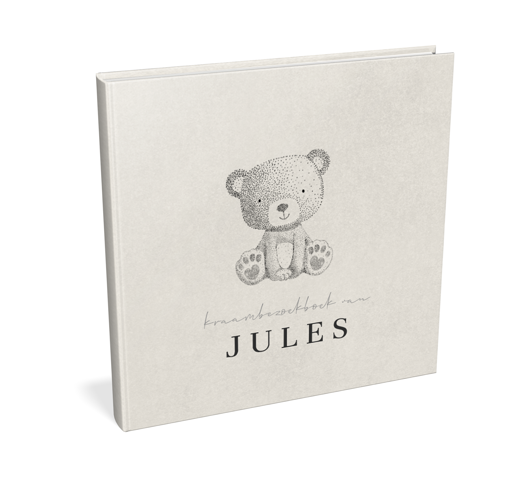 Kraambezoekboek met handgetekende beertje