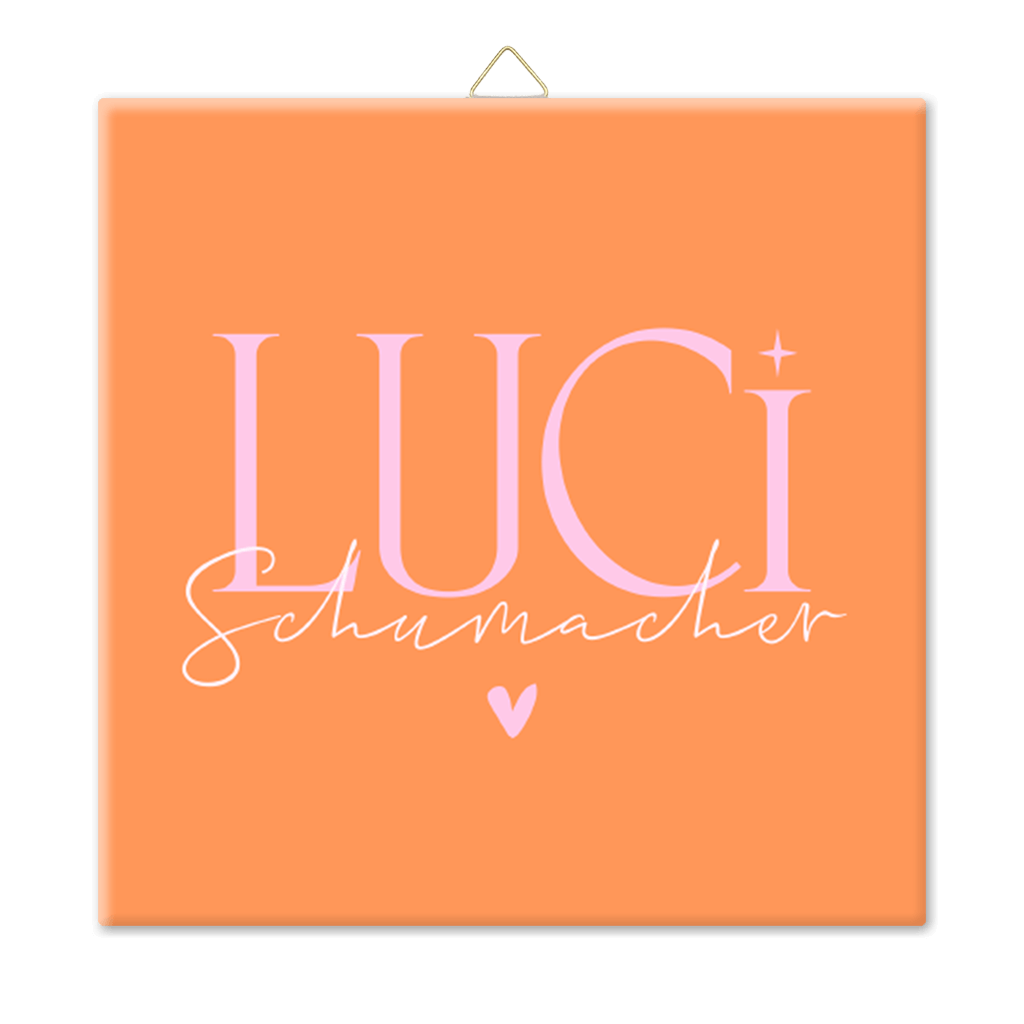 Moderne Fotofliese in orange und rosa Colorblocking