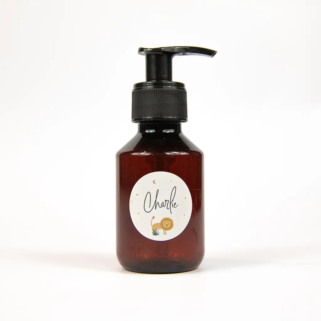 Naamsticker met leeuwtje, maan en sterretjes - per 25 stuks