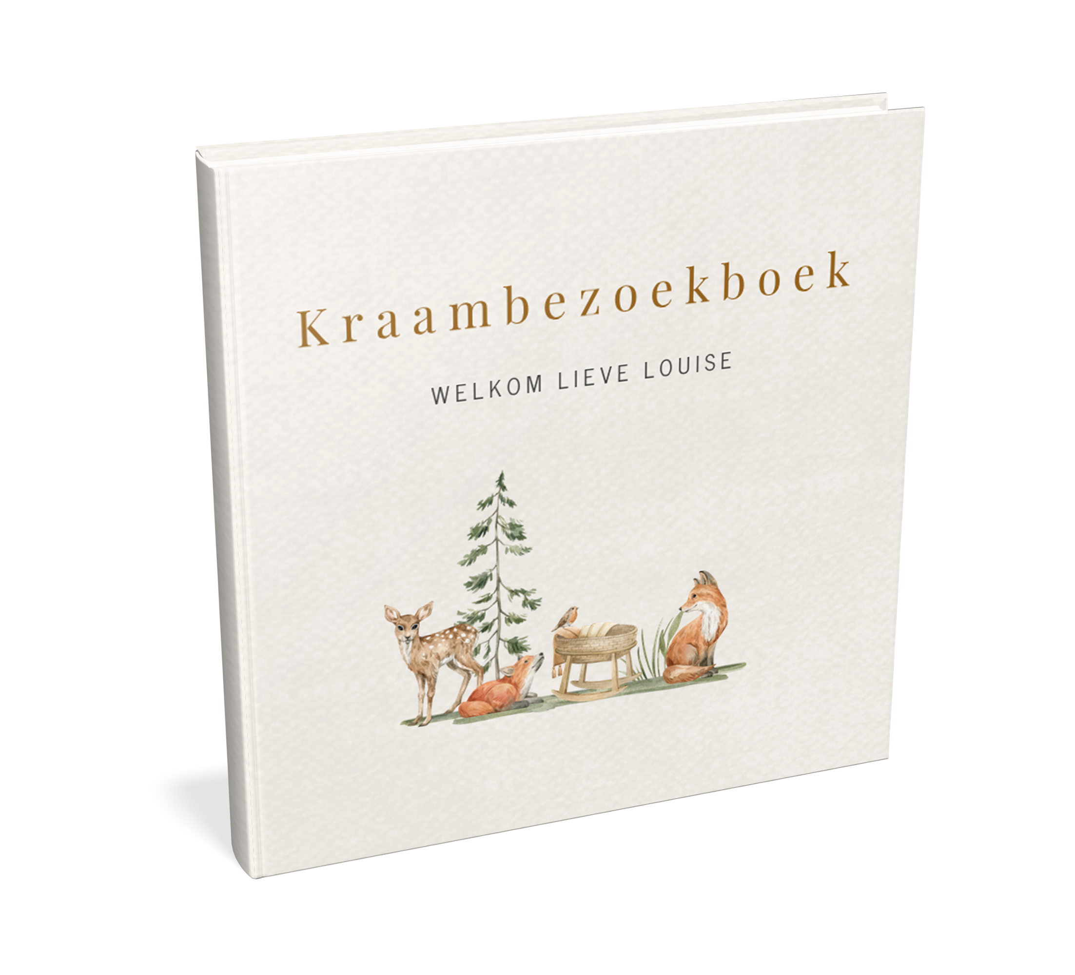 Kraambezoekboek met getekende bosdieren