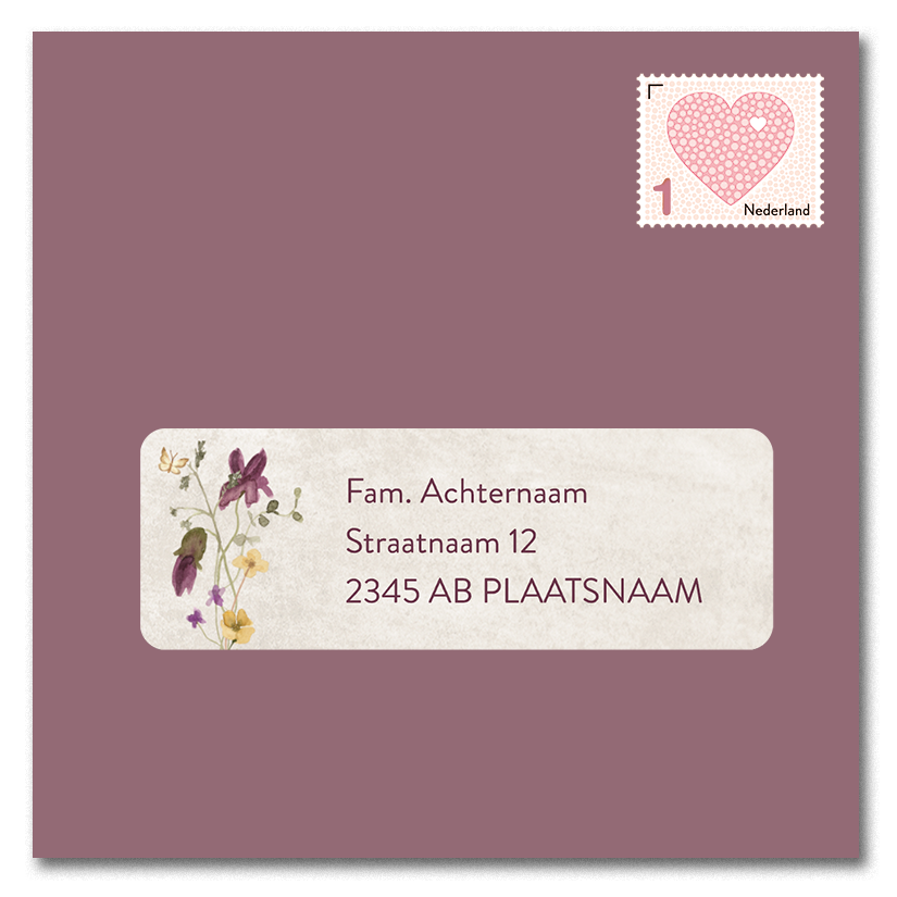 Adresstickers met wilde veldbloemen
