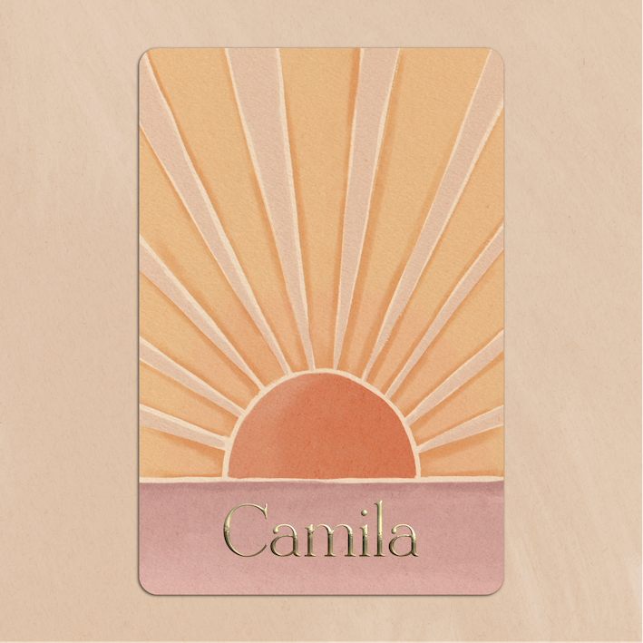 Geboortekaartje Zonnestralen Oudroze Oranje