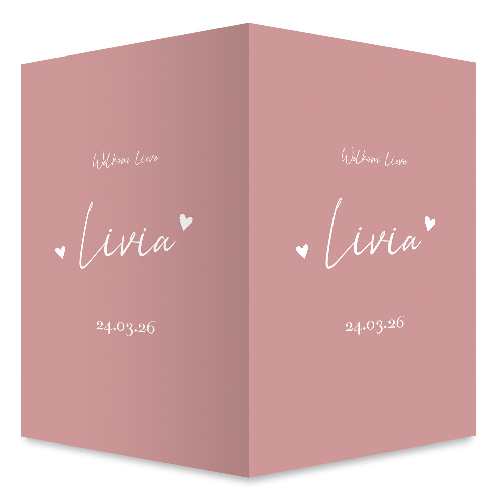 Geboortebord meisje romantisch oudroze