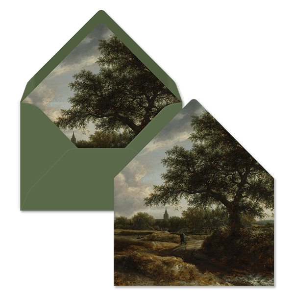 Vintage inlay envelop met schilderij