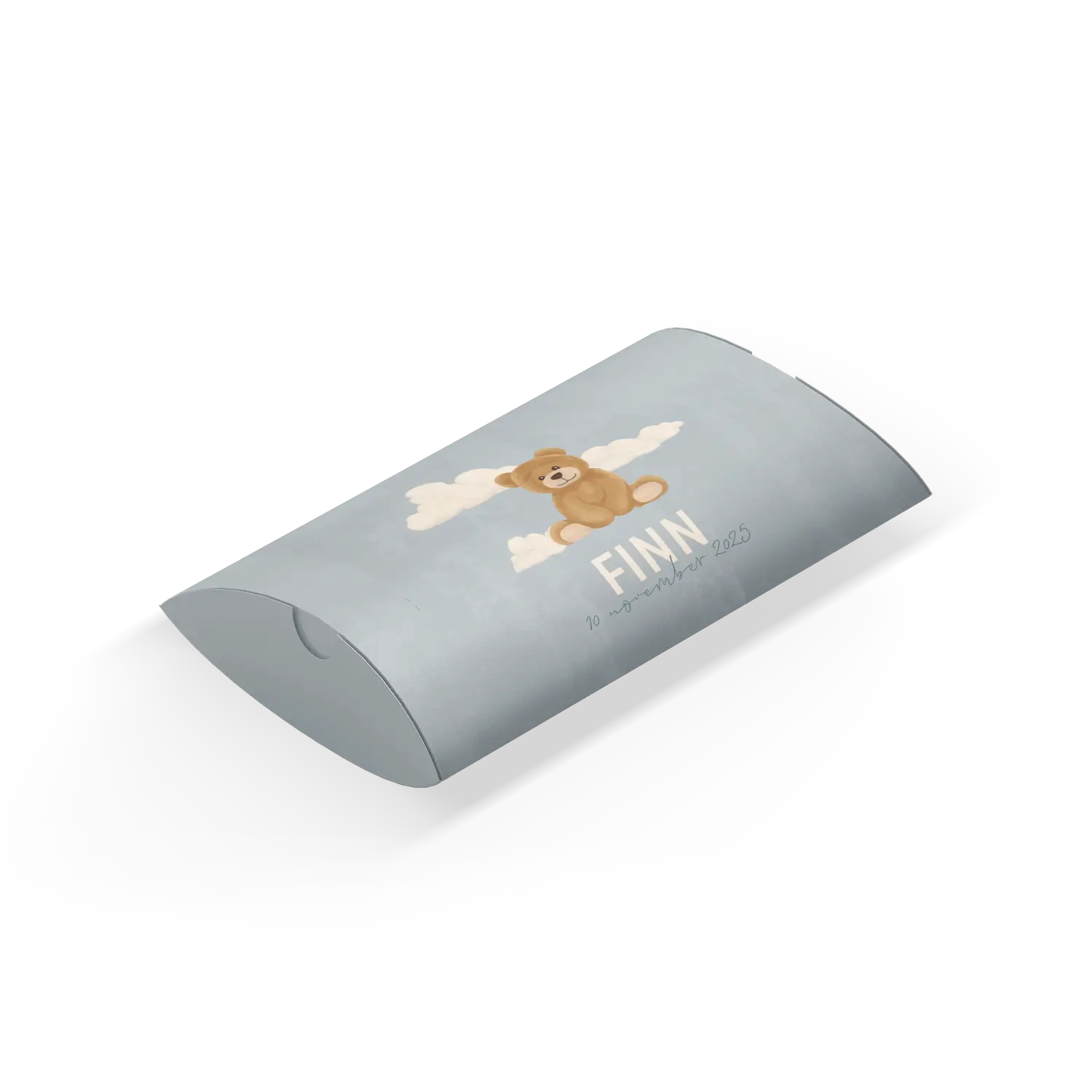 Gondeldoosje blauw met teddybeer en wolkjes