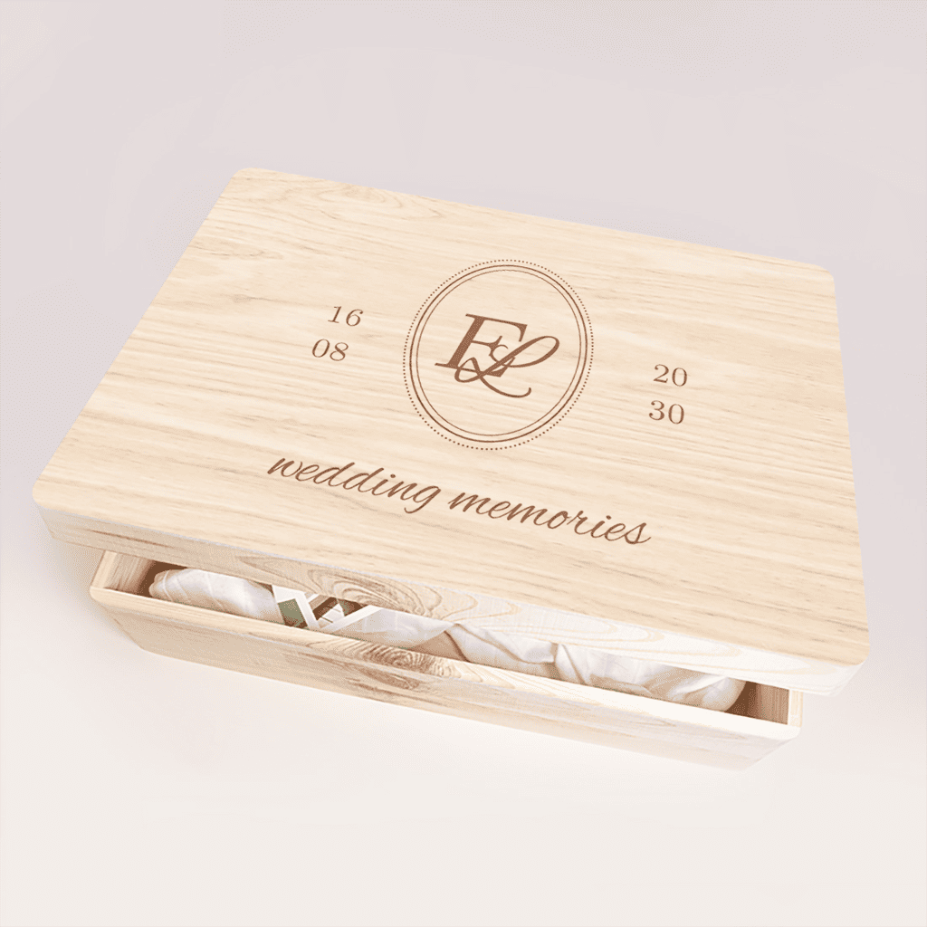 Erinnerungskiste zur Hochzeit mit klassischem Design