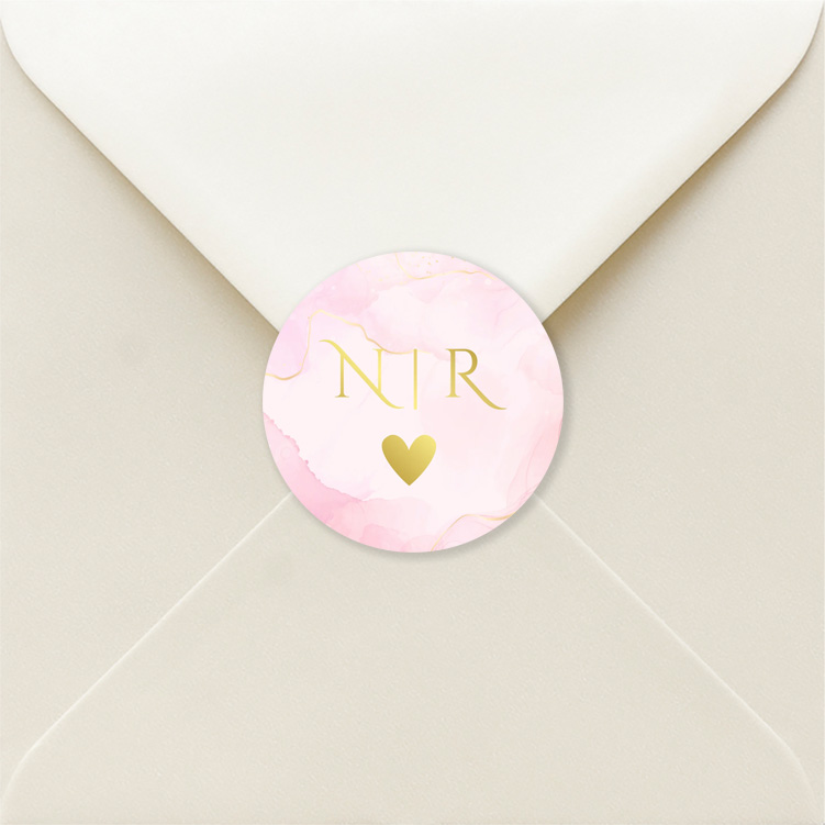 Sluitzegels huwelijk marmerlook goudfolie