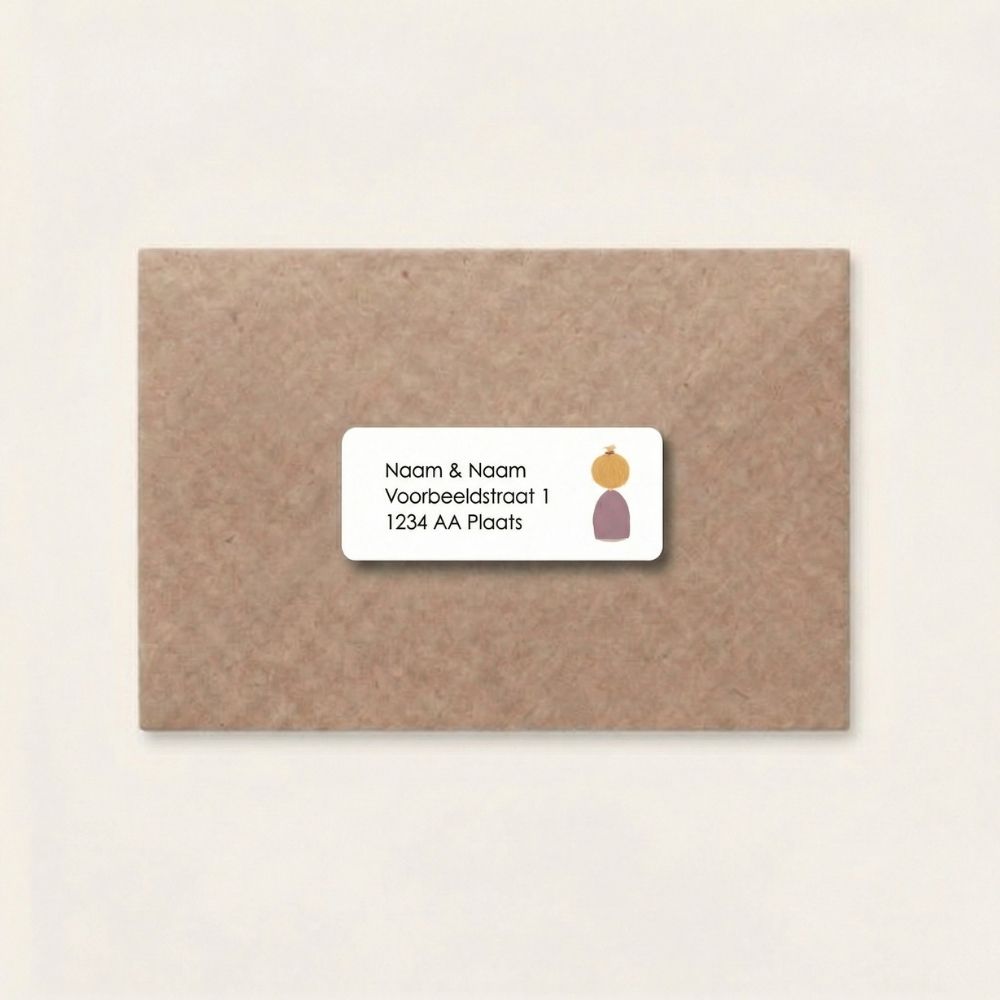 Adresstickers geboortekaartje meisje blond haar