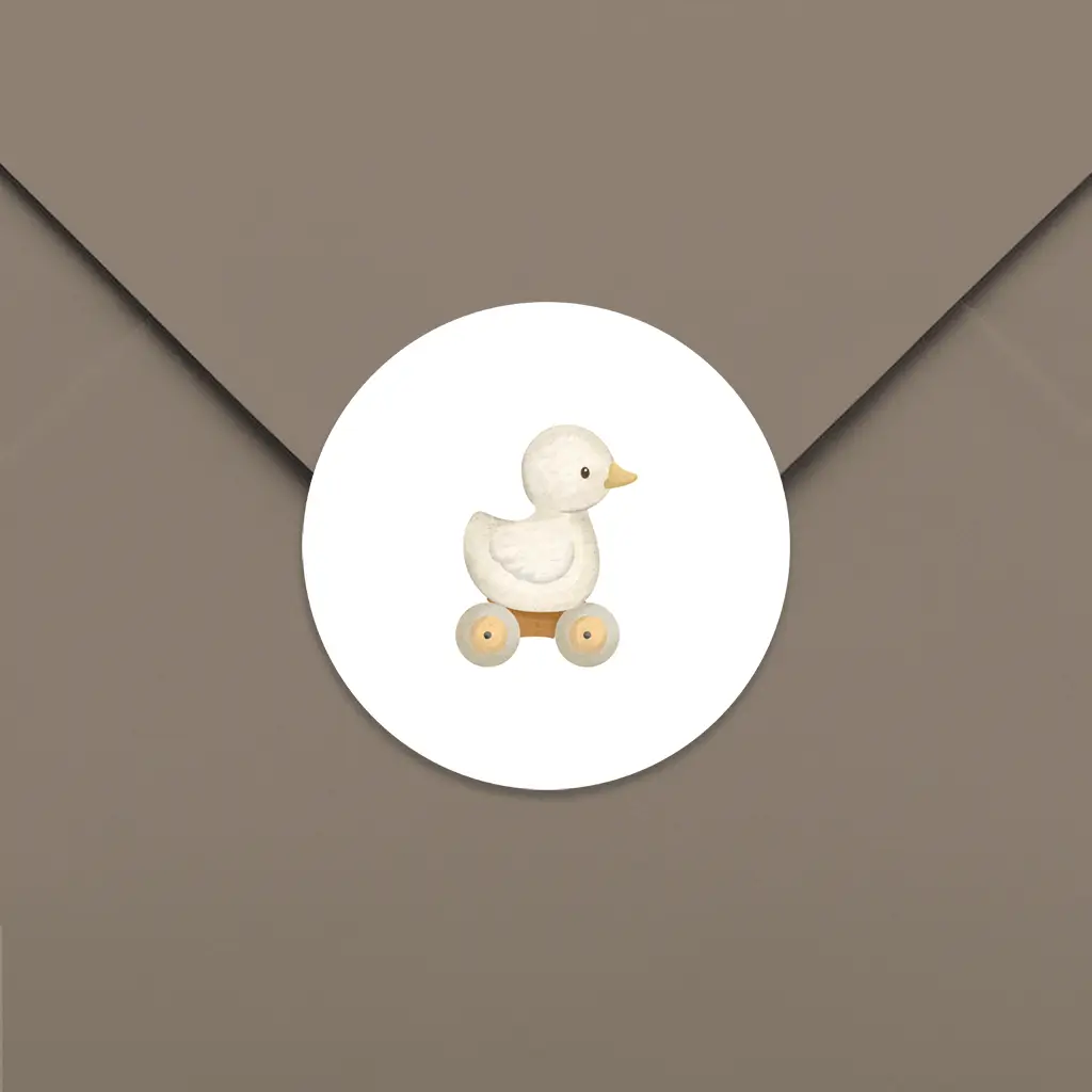 Sluitsticker met trekeendje - per vel