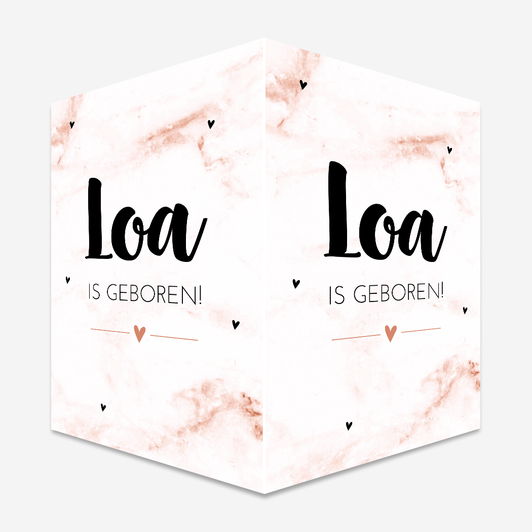 Raambord Marmer Roze Meisje Hartjes