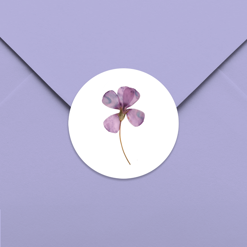Aufkleber mit gepresster Blüte - 25 Stück