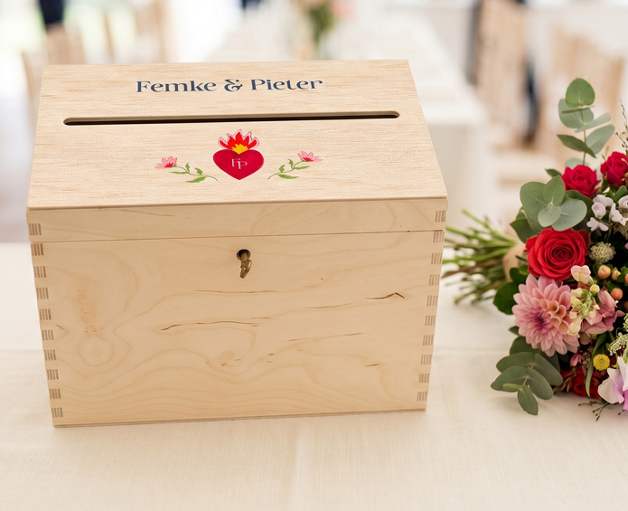Enveloppendoos Boho hart Femke Pieter