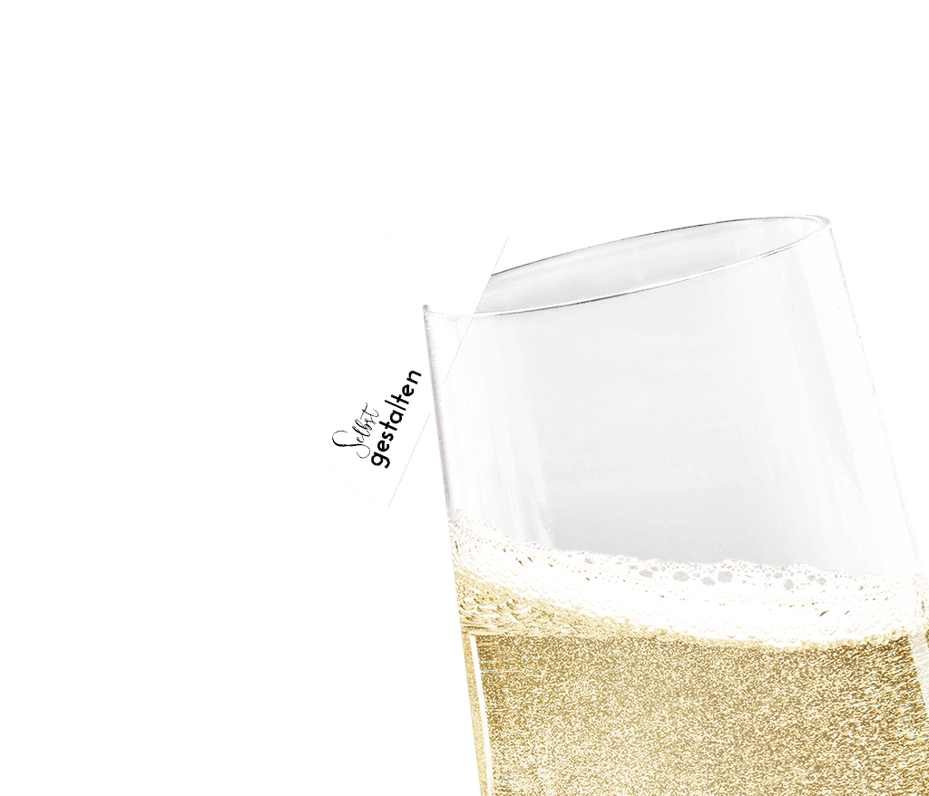 Sektglas-Deko Halbkreis, Eigenes Design - 16 Stück
