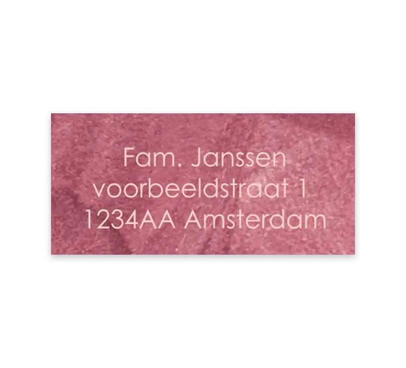 Adresstickers met roze velvet-look