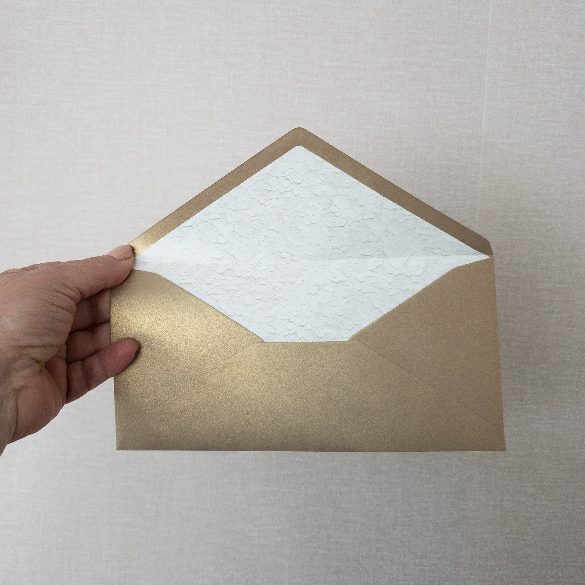 envelop inlay kant print ecru 