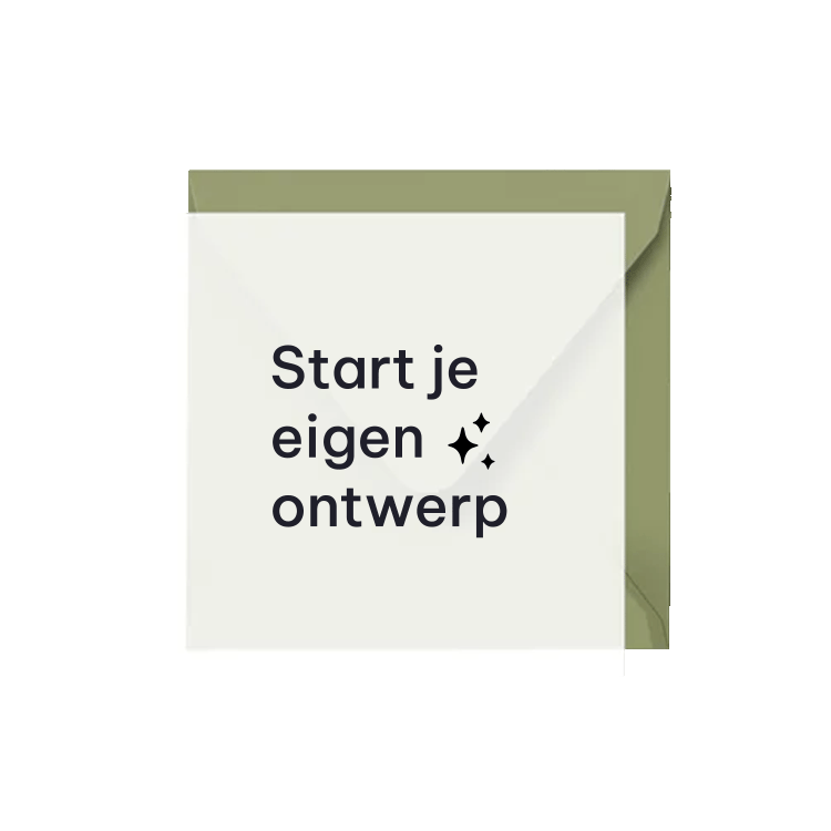 Geboortekaartje zelf maken kalkpapier | vierkant enkel