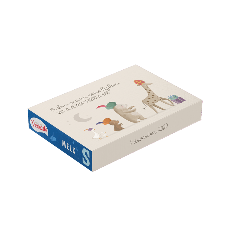 Zwangerschapsaankondiging Sinterklaas chocoladetter met dierenparade